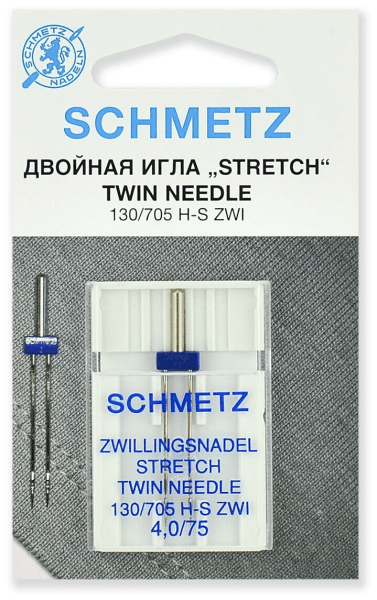 Иглы Schmetz стрейч двойные 130/705 H-S ZWI 4,0/75, 1 шт в Ленске